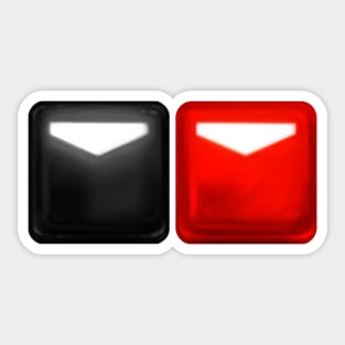 Beat Saber Blocks - Crimson Red & Black Sticker